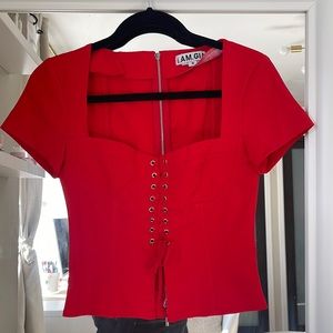 I.AM.GIA Red Evita Corset Top
